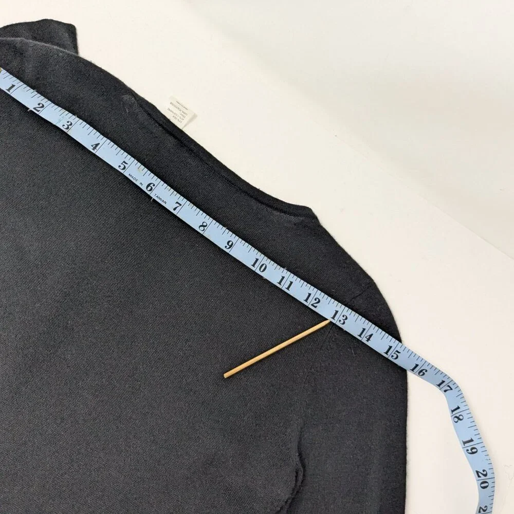 Cashmere Silk Sweater Womens Small Black with Bows Rosette Saks Fifth Ave - Picture 16 of 16